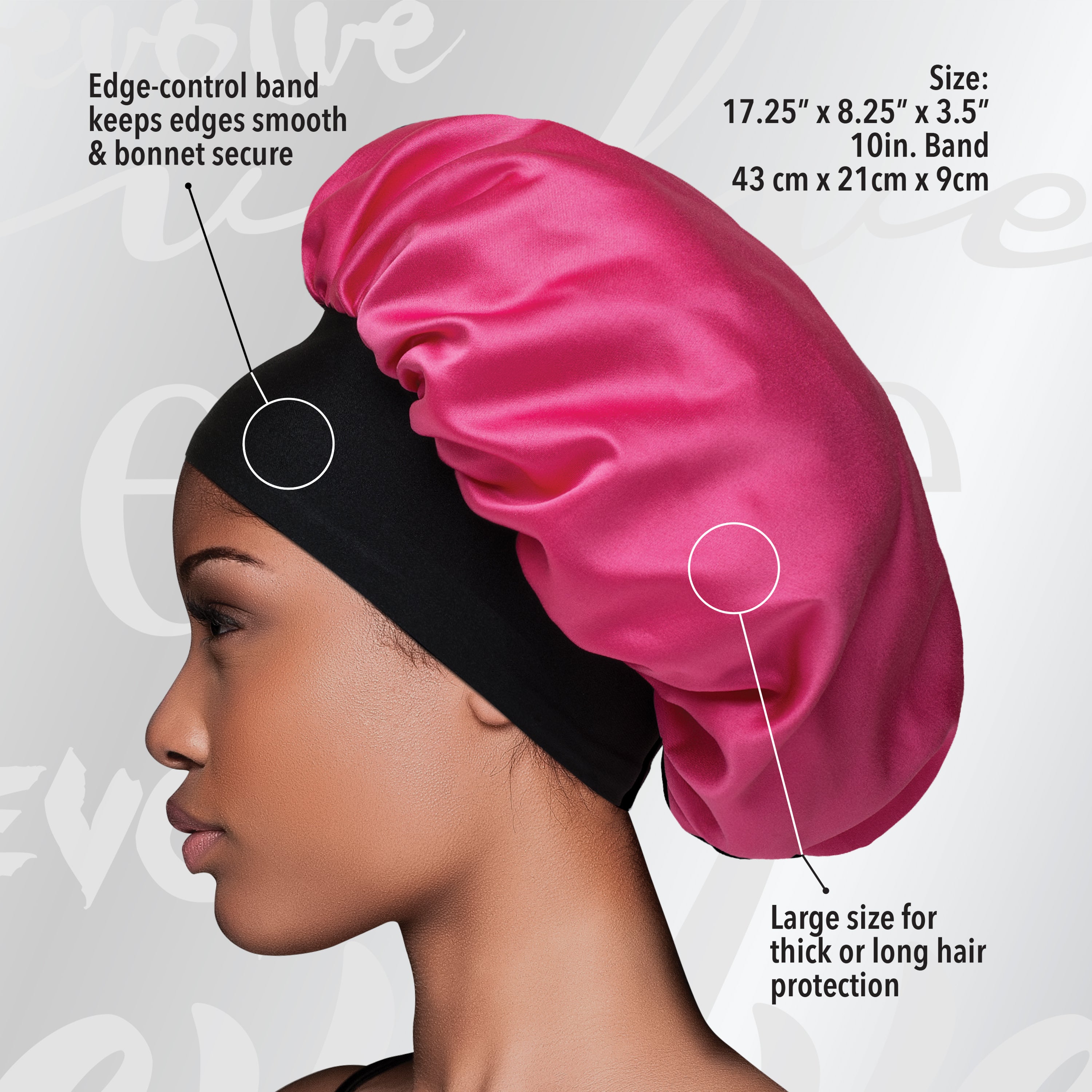 Satin Bonnet Hair Bonnet Jumbo Size For Sleeping Satin Bonnet